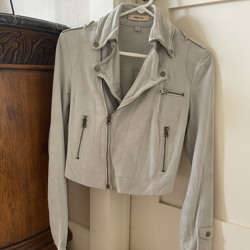 jakett sued cropped jacket
